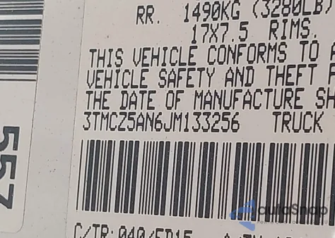 2018 Toyota Tacoma Trd Sport z USA, uszkodzony, nr VIN 3TMCZ5AN6JM133256